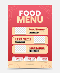 Food menu flyer design template