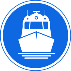 Traffic signs permitting specific types of vehicles. Mandatory signs vector. Ship icon