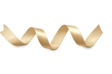 Golden satin ribbon twisting celebrating holidays