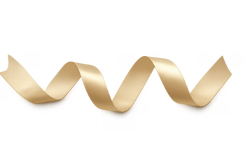 Golden satin ribbon twisting celebrating holidays