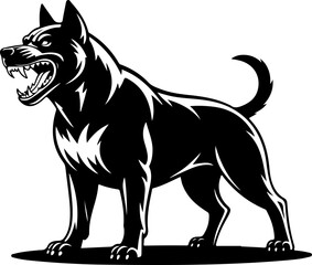 Angry dog silhouette vector illustration