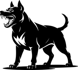 Angry dog silhouette vector illustration