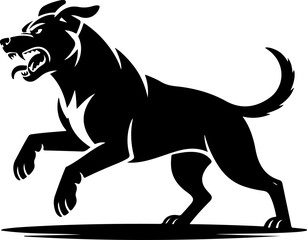 Angry dog silhouette vector illustration