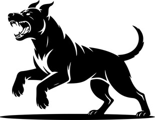 Angry dog silhouette vector illustration