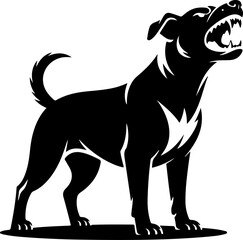 Angry dog silhouette vector illustration