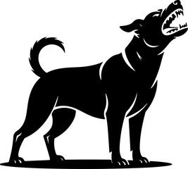 Angry dog silhouette vector illustration