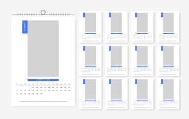 12 page calendar design for 2026, 2026 corporate calendar template