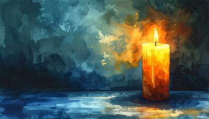 Candlelit scene on textured wall