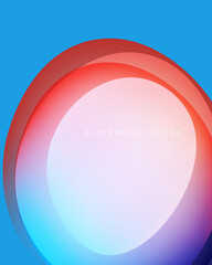 Abstract layers create vibrant circular design. Blue, pink, red hues blend smoothly. Modern background element for projects.
