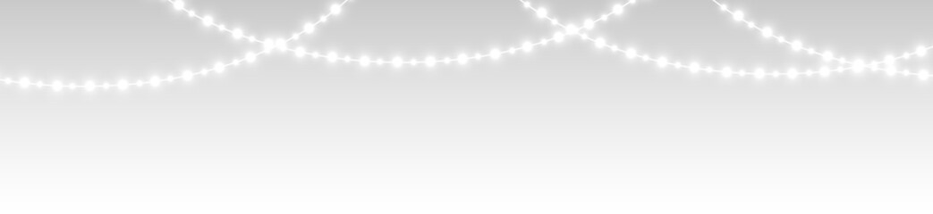 Festive golden garland light PNG with glowing white bulbs and transparent background, ideal for Christmas decoration, winter celebration cards and bright holiday design projects