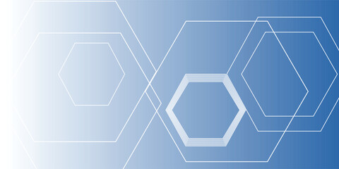Latest 2025 blue gradient background banner design with abstract white hexagon pattern