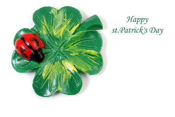 Happy St. Patrick's Day card, copy space.