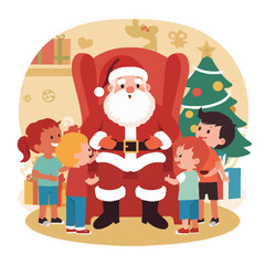 Vector anak anak yang sedang merayakan hari raya natal