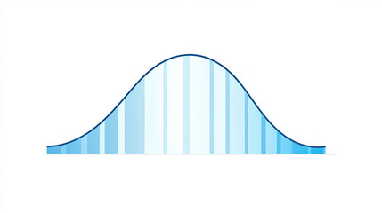 A simple graph representing a bell curve, often used in statistics to illustrate normal distribution