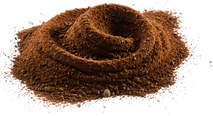 Isolated Photo of Coffee Grounds Pile Brown Texture