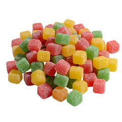 Isolated Photo of Colorful Gummy Candy Pile Soft Texture