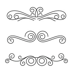 filigree Elegant decorative flourishes, and ornate borders ornamental dividers, with scrollwork for design elements, Fancy Line curve lettering header separator scroll


