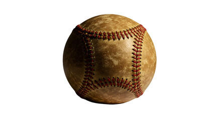 Isolated Photo of Old Baseball on Black Background