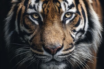 Fototapeta premium Close-up of a tiger's face, intense gaze