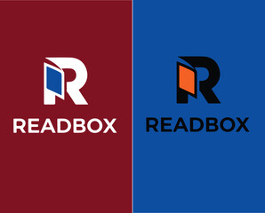 Modern Minimalist Readbox Logo Design in Burgundy Background.eps
