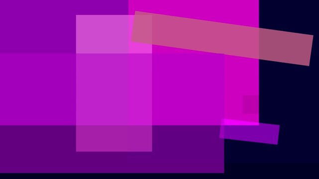 Abstract composition with overlapping rectangles in shades of purple and dark blue