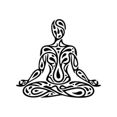 Abstract human silhouette vector in fluid organic shapes