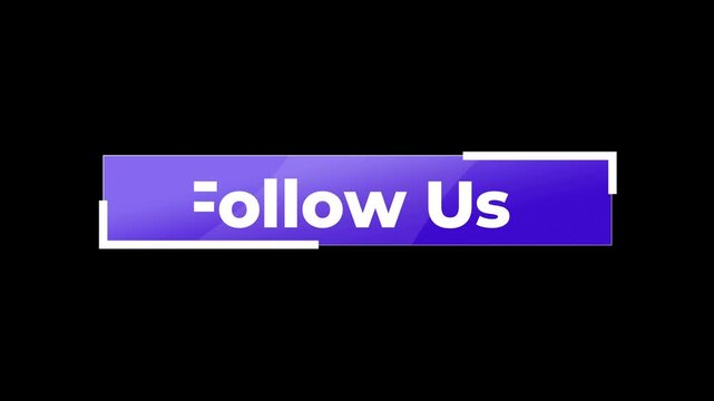Animated motion graphic showing ‘Follow Us’ text with dynamic transitions. Perfect for social media call-to-action segments, YouTube end screens, intros, and outros. 