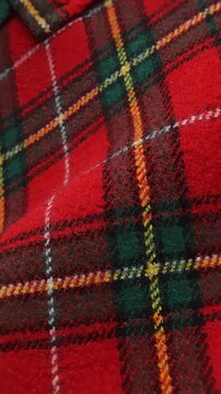 Close Up of Red, Green, and Yellow Plaid Flannel Material