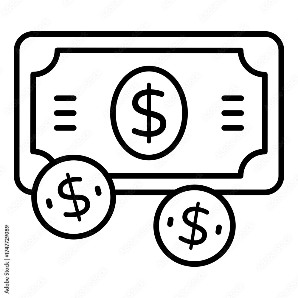 Canvas Prints a unique design icon of paper currency