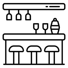 A trendy design icon of bar