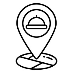 Editable design icon of food location