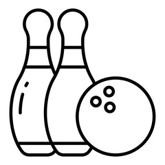 Skittles with ball showcasing concept of bowling game