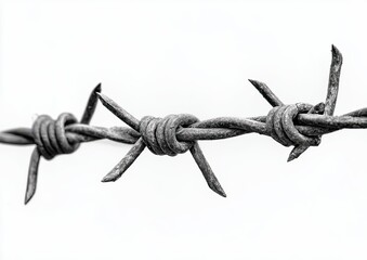 Close-up of weathered barbed wire