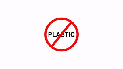 No plastic sign illustration for environmental protection and awareness