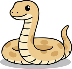 Cute Inland Taipan - Endemic Wildlife of Australia | Flat Vector Illustration