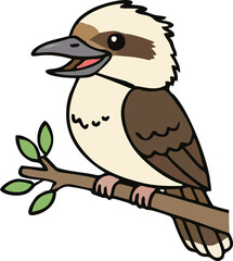 Cute Kookaburra - Endemic Wildlife of Australia | Flat Vector Illustration