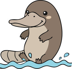 Cute Platipus - Endemic Wildlife of Australia | Flat Vector Illustration