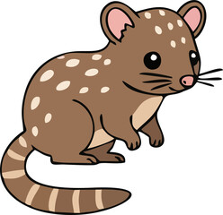Cute Quoll - Endemic Wildlife of Australia | Flat Vector Illustration