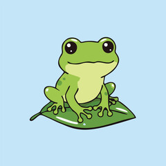 Cute Tree Frog - Endemic Wildlife of Australia | Flat Vector Illustration