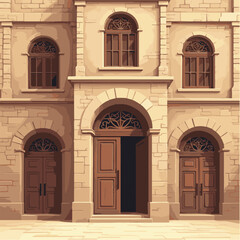 Classic Architecture of an Old City Building