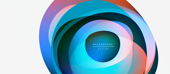 Obraz premium Abstract concentric circles, vibrant colors blend. Modern design element, clean aesthetic, suitable background texture.