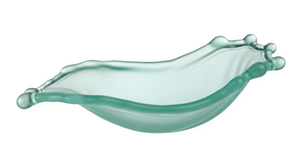 Dynamic Clear Water Splash Arc - Refreshing Liquid Flow, Purity, Hydration, Movement & Abstract Fluidity