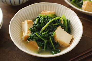 大根葉と厚揚げの煮びたし