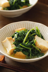 大根葉と厚揚げの煮びたし