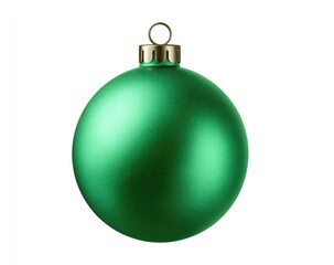 Single, glossy emerald green Christmas ornament
