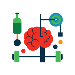 brain gym equipment exercise equipment s vector art