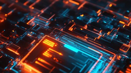 Cpu processing complex data on advanced circuit board - Powered by Adobe