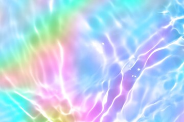 Iridescent wave pattern in pastel blue, pink, green. Y2K style, glow, liquid texture. Background, digital art, summer visuals, modern 2000s. Bright wavy colorful