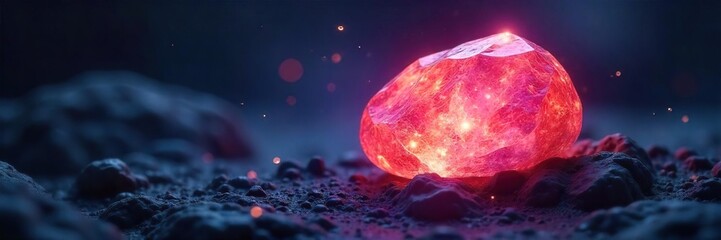 Ethereal Glowing Stone Radiant Energy Emanating in a Dark Fantasy Setting