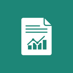 Document with financial chart and data on green background.